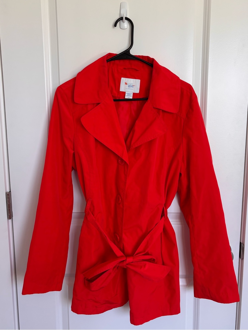 Vintage Bold Spirit Red Belted Trench Coat